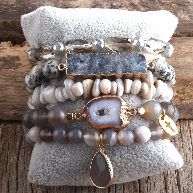3 pezzi Set di braccialetti da donna personalizzati con perline di
