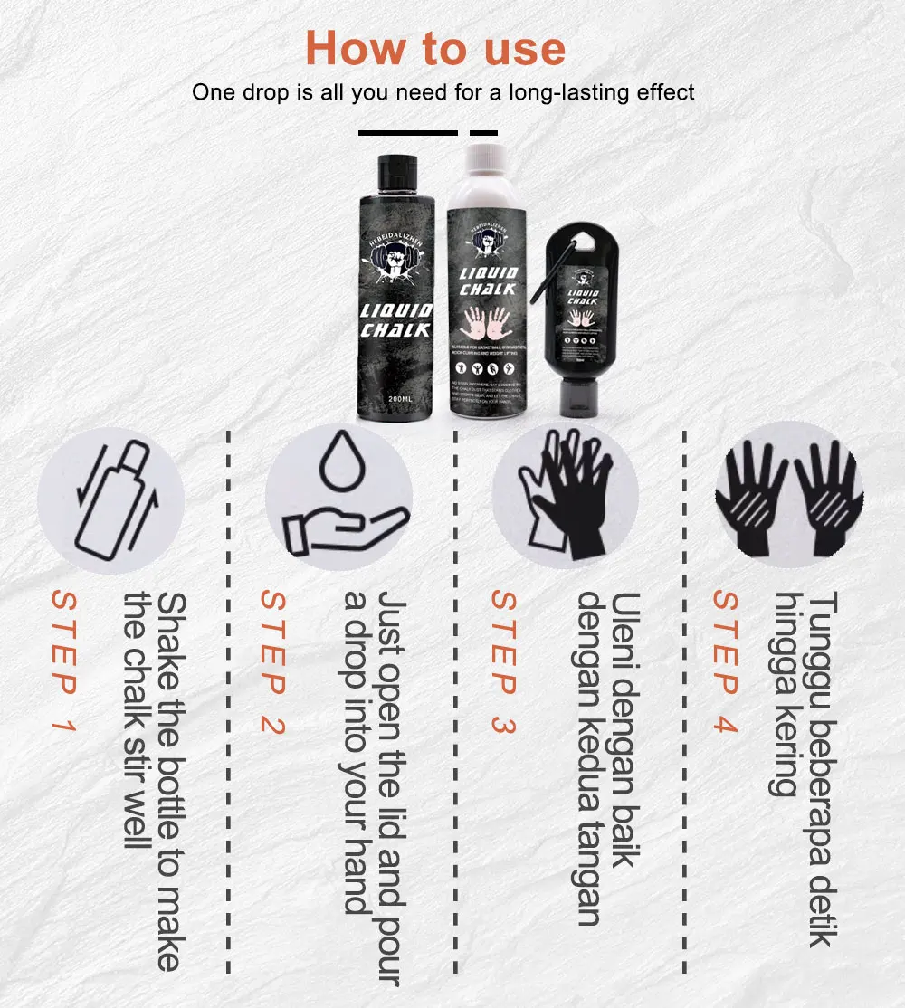 Custom Labels 50250ml Chalk Gymnastics Chalk Liquid For Power Lifting