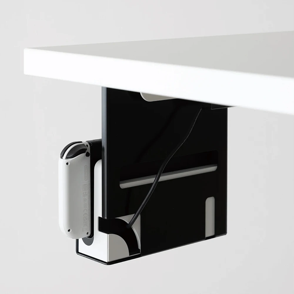 SAMDI Under Desk Storage Holder for  Switch Console Stand Display Shelves for Switch OLED Clip Bracket Shelf