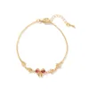 Red zircon butterfly bracelet-gold