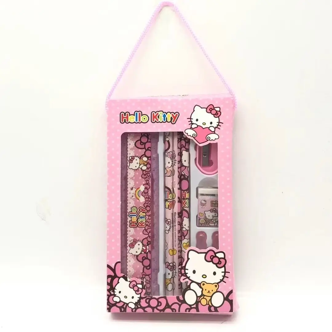 Sanrio Stationery Set Pencil Eraser Ruler Kawaii My Melody Kuromi