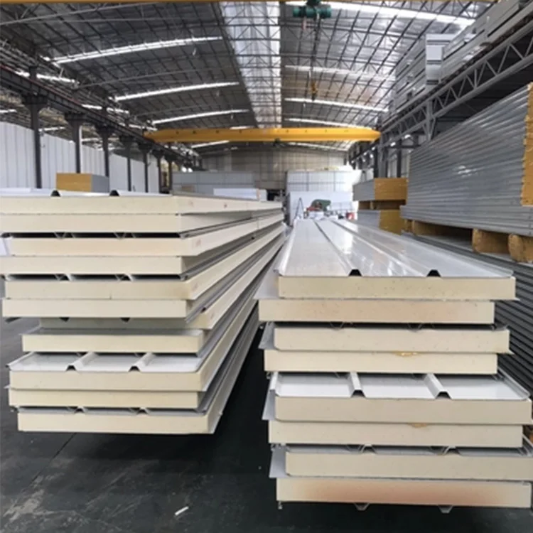 Factory Direct 100mm Thickness PU Steel Sandwich Panels Fire & Water Resistant Eco-Friendly for Cold Room Workshop Hotel