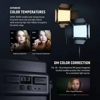 Neewer RGB1200 60W RGB LED Video Light Supports APP & 2.4G Remote Control, 22000 Lux/0.5m 360 Full Color RGB CRI 97+ detail image