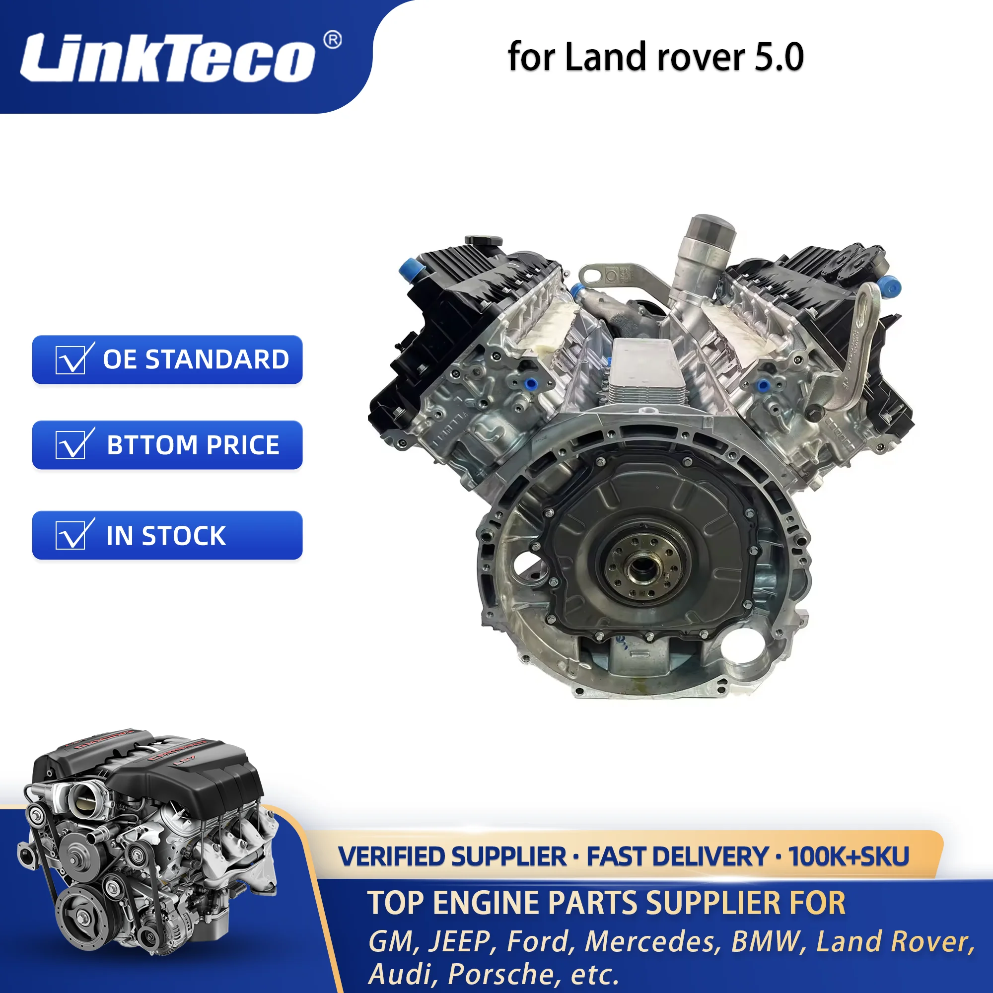 Linkteco 508PN Engine for Land Rover Jaguar XF XJ 5.0 4x4 V8 508PN