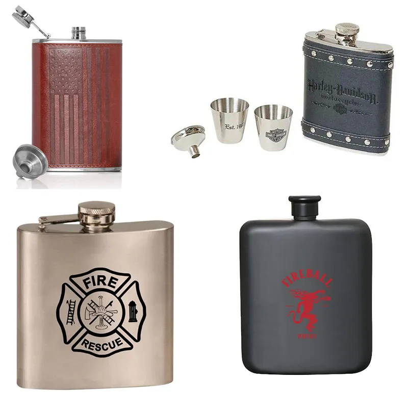 Liquor Flasks 4oz 5oz 6oz 7oz 8oz For Whiskey Stainless Steel 304 Hip