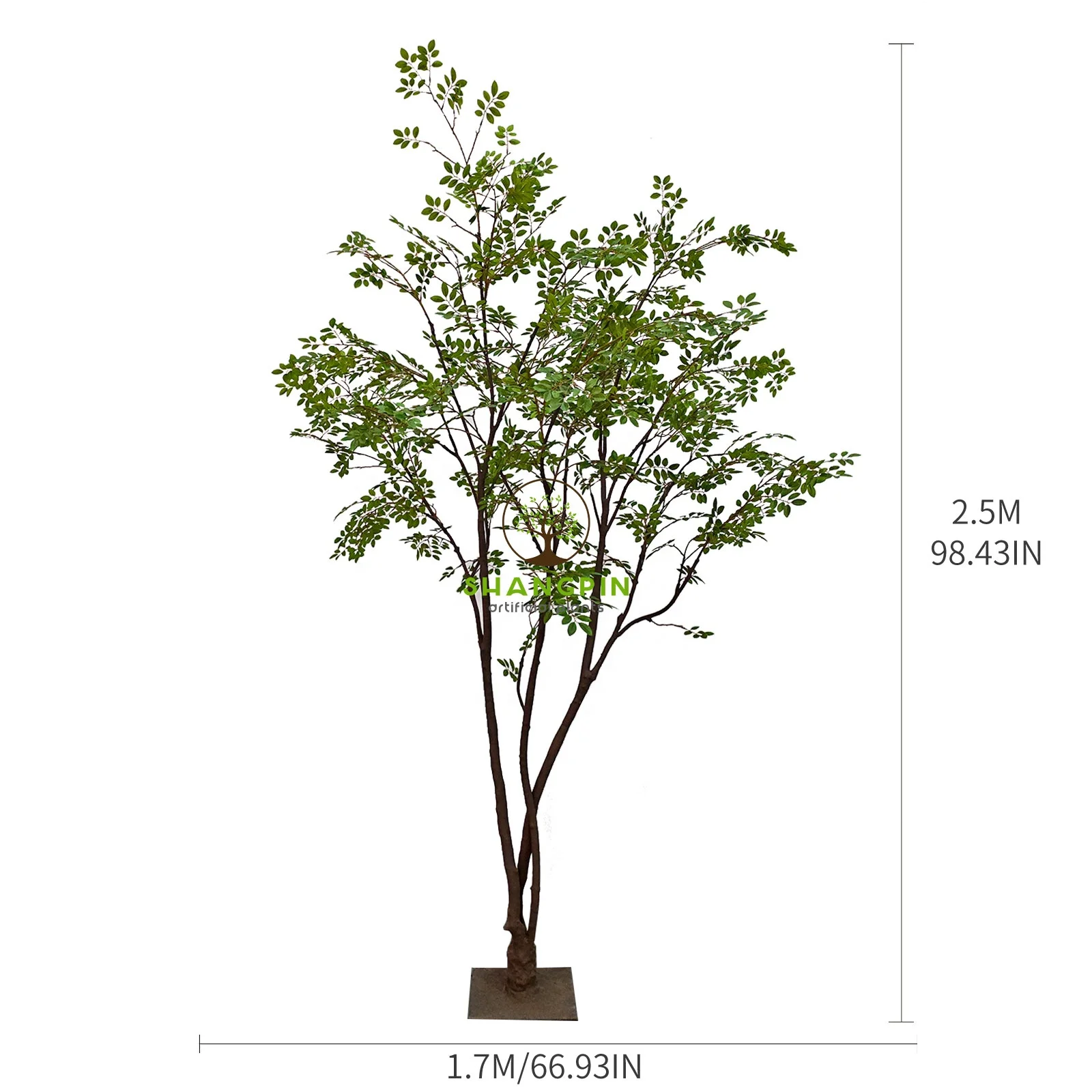 2.5M Commercial Grade Faux Sophora Japonica Artificial Green Scholar Tree | Premium Silk Foliage Landscaping Decor
