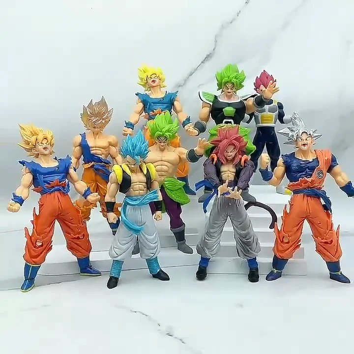 6PCS Dragon Ball Z Action Figures Set - Super Saiyan Goku, Vegeta