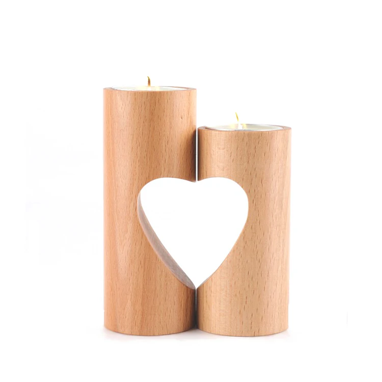 Романтический домашний декор деревянный подсвечник для