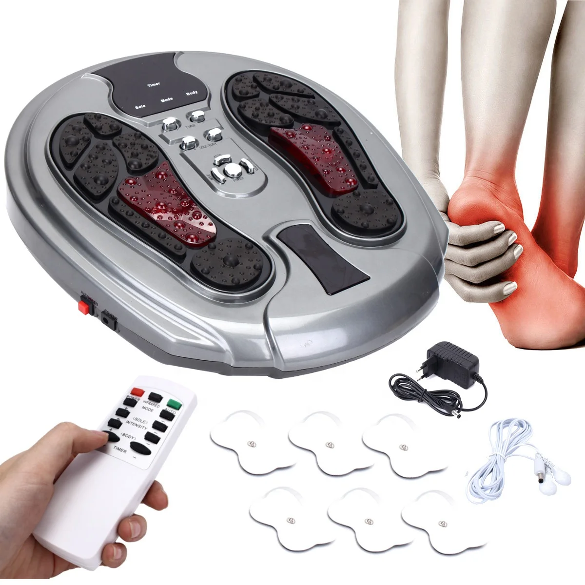 ROTAI Vibration Foot Massager Multi Relaxations and Pain Relief Rotating Acupressure Electric Foot Circulation Device with Remote Control Orange 