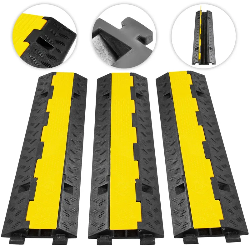 Rubber Cable Protector Ramp 2 Channel Traffic Speed Bump manufacture