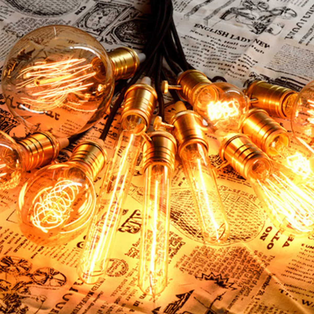 Antique Industrial Edison Flexible LED Bulb Spiral Filament Light 