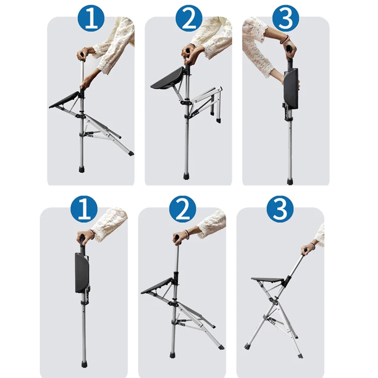 High Grade New Design Foldable Crutch Stool Multifunctional Antiskid