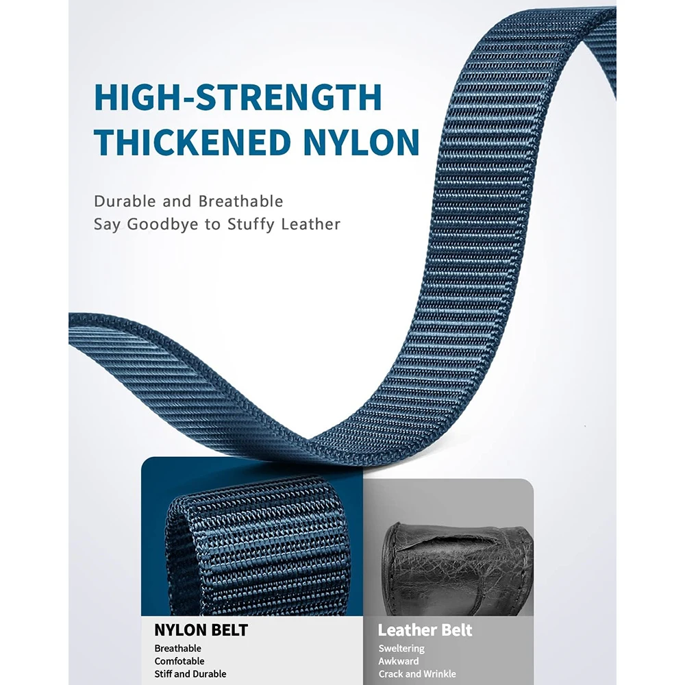 High Quality Ratchet Tactical Belts for Men Nylon Web Men Casual Belt for Jeans Pants Adjustable Belt with Slide Buckle