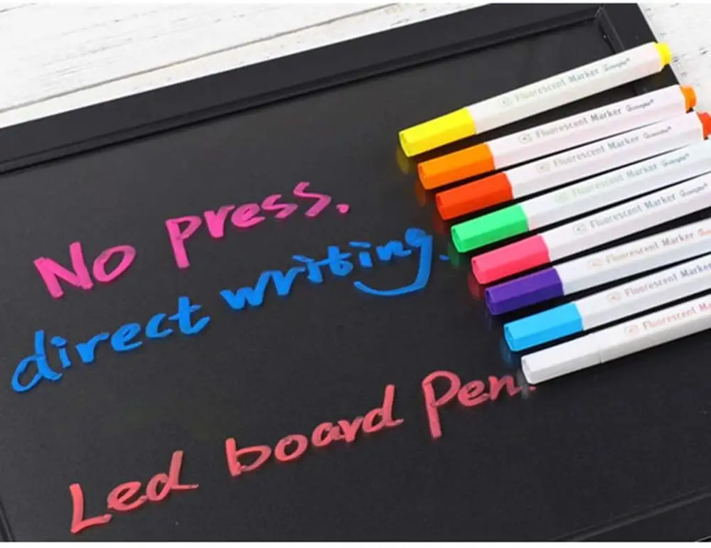 Цветные флуоресцентные Меловые маркеры журнал планировщик цветные стираемые светодиодная ручка для рисования