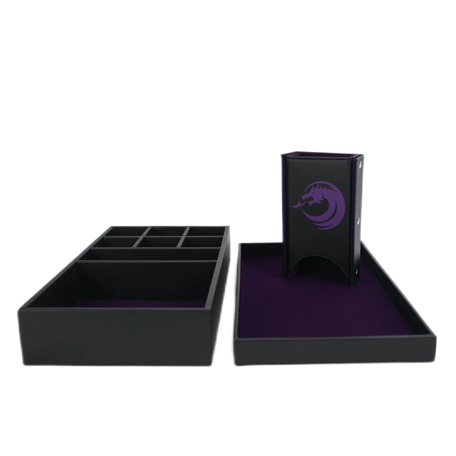 Изготовленный на заказ кожаный лоток для кубиков и съемная башня 3 в 1 хранения ролевых игр