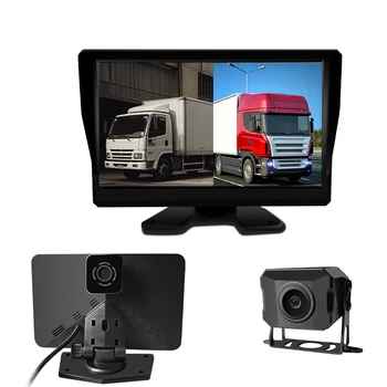 2 ch Monitor System Truck Dual Camera Front and Back IPS 720P AHD 7 Inch Monitor HD Night Vision Rear View Backup Camera for Bus