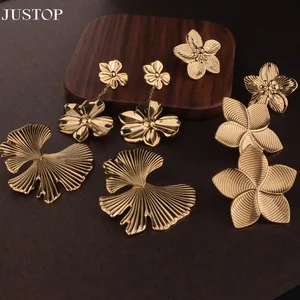 Wholesale Bulk Stainless Steel Anti-Tarnish 18K Gold Plated Bohemian Stud Earrings Set Waterproof Jewelry Making Supplies