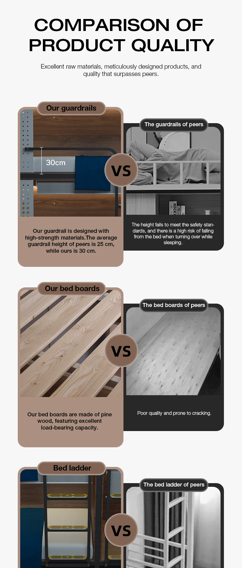 product free 3d design service modern metal frame bunk bed for hotel school apartment dormitory use adult student double bed-4