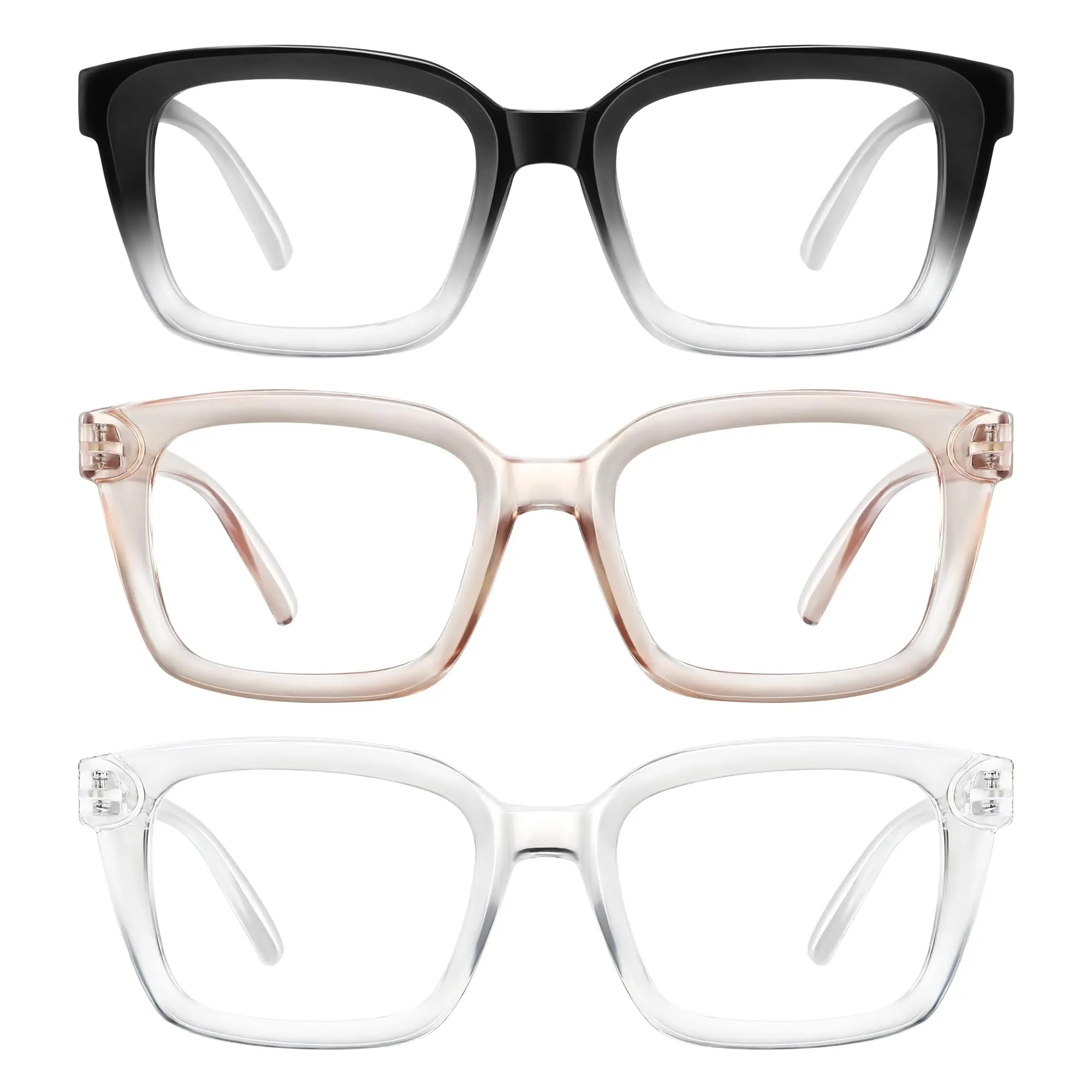 Custom Reading Glasses for Women Men - Blue Light Blocking Readers Oversize Oprah Square aperçu 2