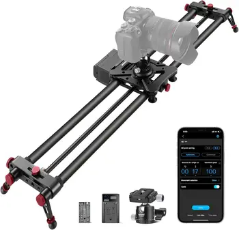 NEEWER 47.2/120cm Motorized Camera Slider, App Wireless Control Carbon Fiber Dolly Rail Slider, Support Video Mode, Time Lapse