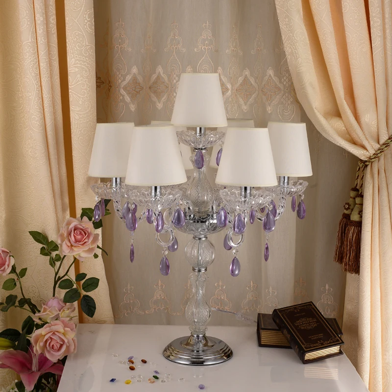 European Style Simple Crystal Table Lamp Creative Dining Table Decoration Lamp Luxury Living Room Lighting Glass Table Lamp