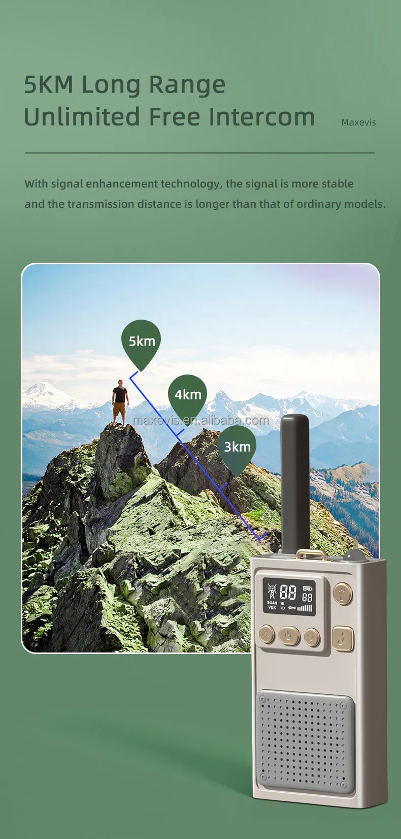 Newest Design Professional Walkietalkie Long Range 5000 Miles Wireless Two Way Radio