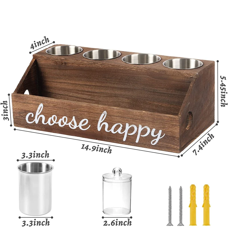 Manufacturer Custom Bamboo Wooden Hair Dryer Holder Tools Storage