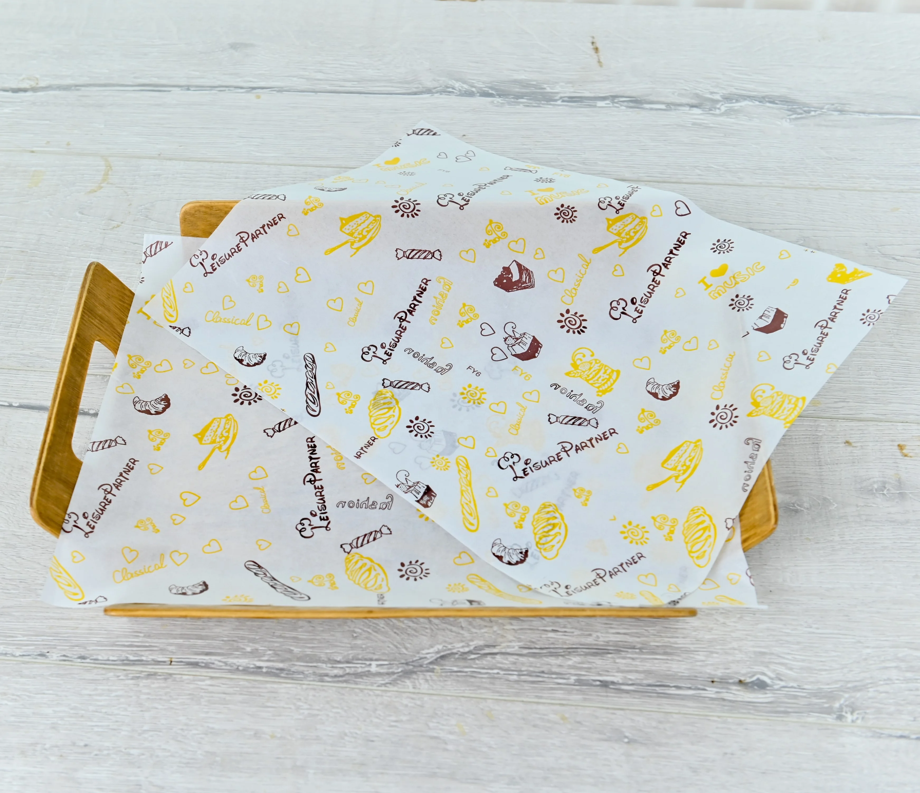 Food Wrapping Paper Custom Sandwich Food Wrap Greaseproof Paper Packaging Printing Baking Paper Wood Pulp