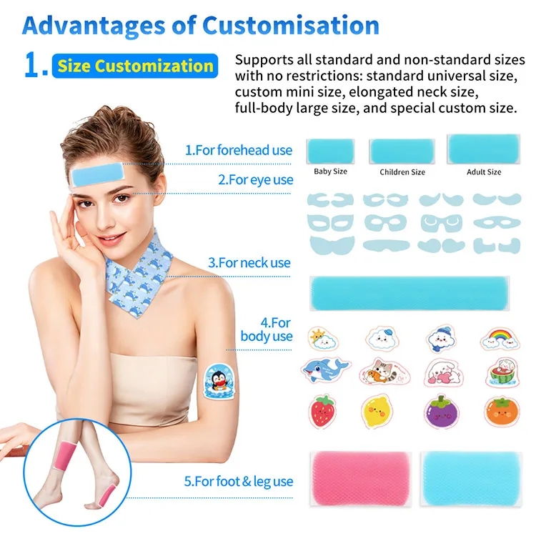 OEM Cooling Patch for Neck Breathable Heat Relief Body Cooler Pad for Summer Use