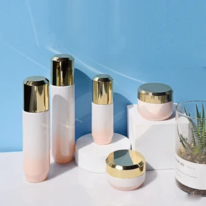 Premium Promotional 50g 30ml 100ml Custom Empty Glass Cosmetic Lotion Bottle Set for Skincare Packaging and Face Cream