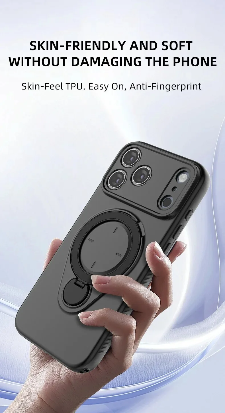 product for iphone 17 pro max kickstand case drop proof  shockproof tpu phone cover support magnetic car mount multiple colors-9