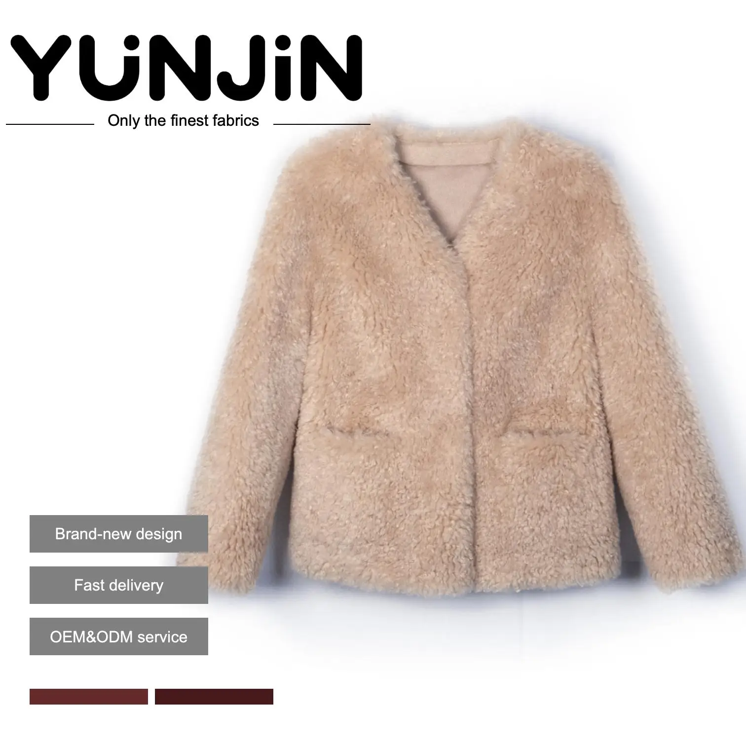 Women Girl Lamb Fur Warm Jackets Lady Sheep
