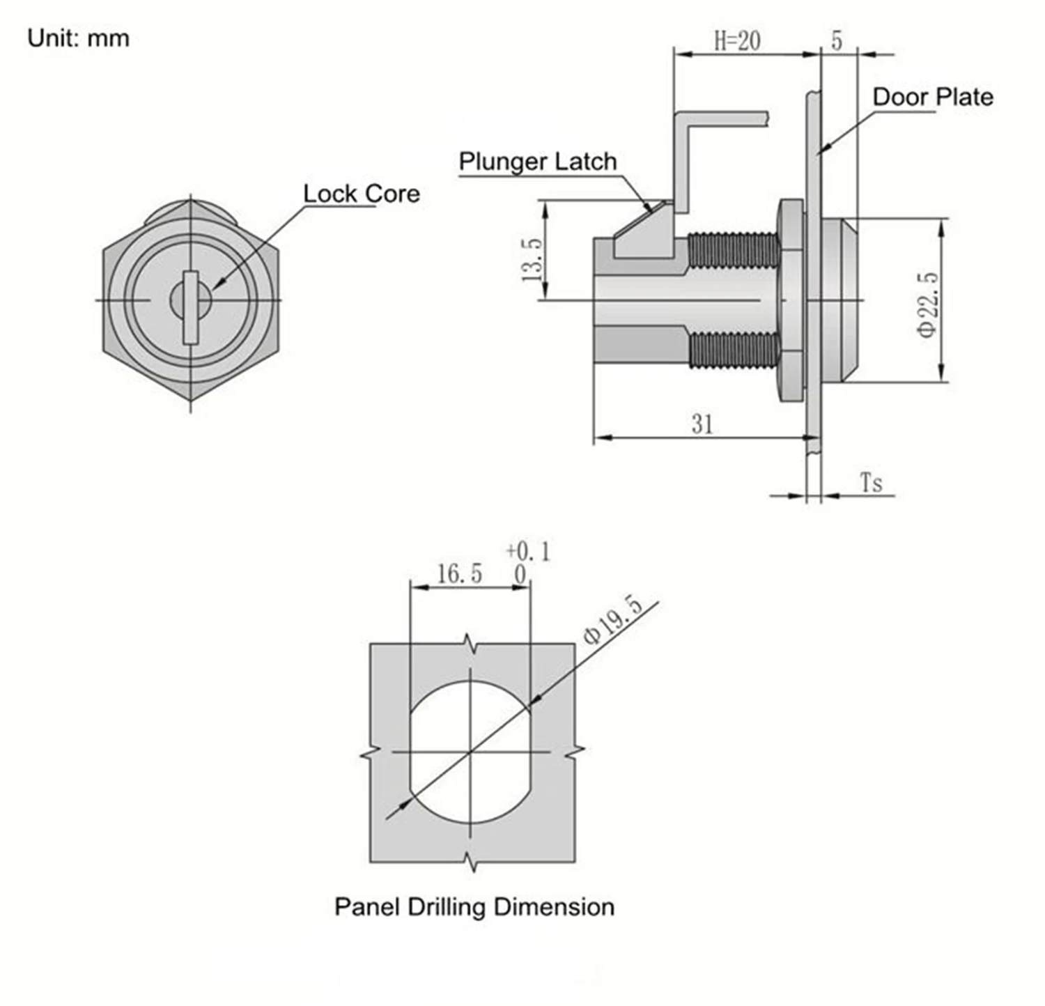 Quarter Turn Cam Lock For Switchgear Panel And Enclosures Door