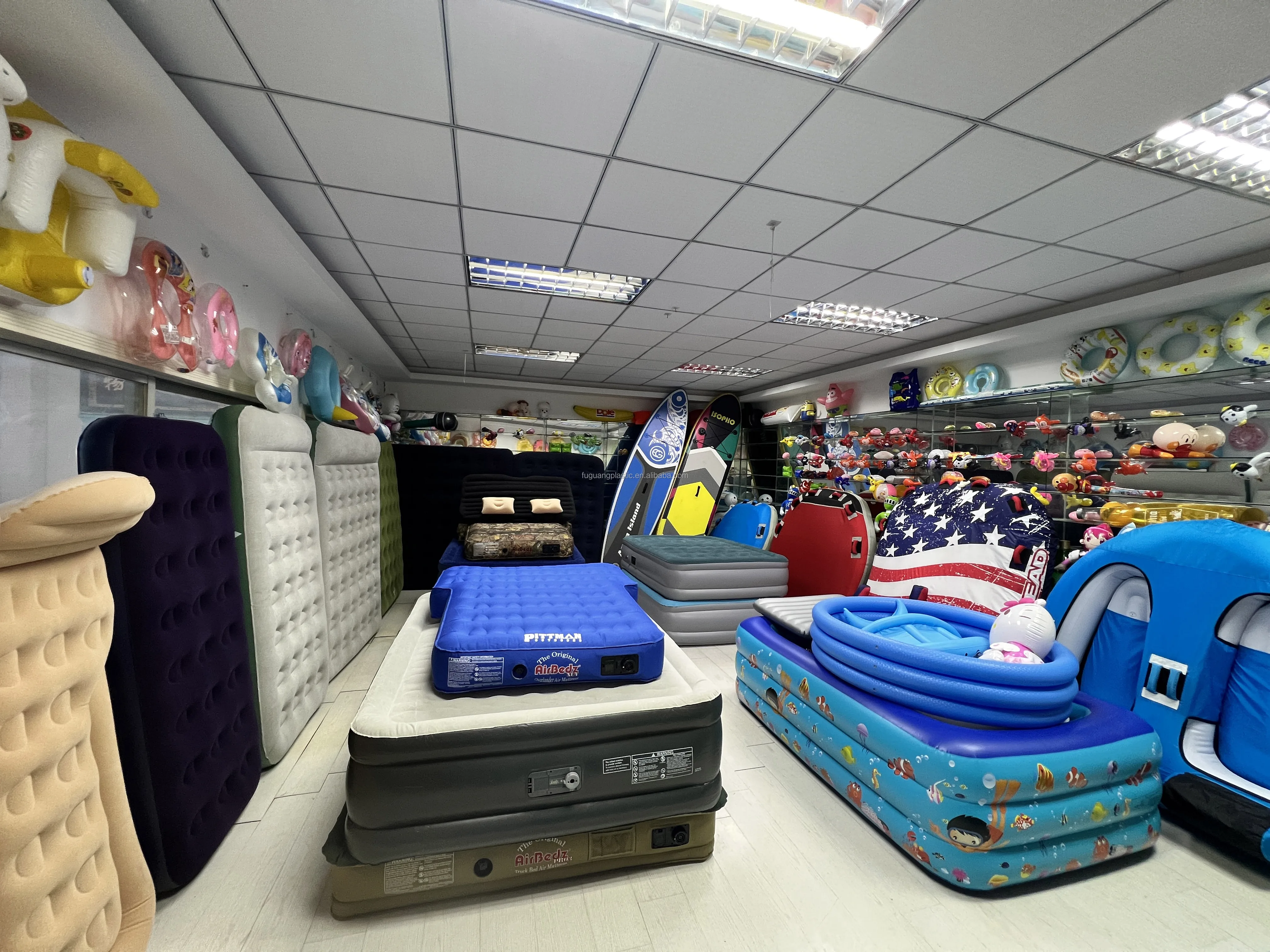 Flocking Surface Double Height Airbed Built-in Pump Airbed Easy To ...