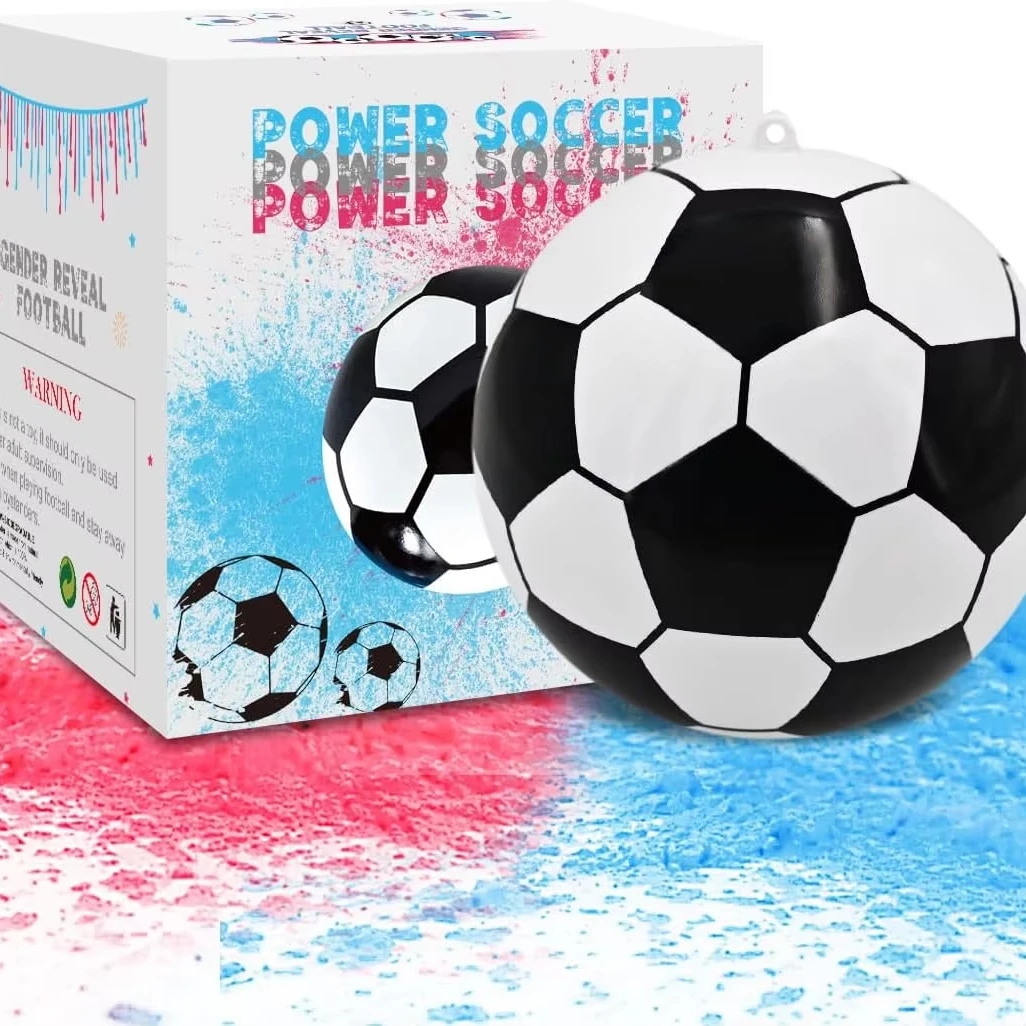 Gender Reveal Soccer Ball with Powder Exploding Soccer Balls Kit for  Boy Baby Reveal Party Supplies