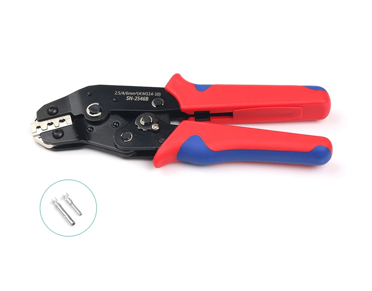 Mini Hand Crimp Plier for 2.5-6mm2 14-10 AWG Solar PV Cable Connector DIY Plastic Carbon Steel Serrated Jaw OEM Customizable