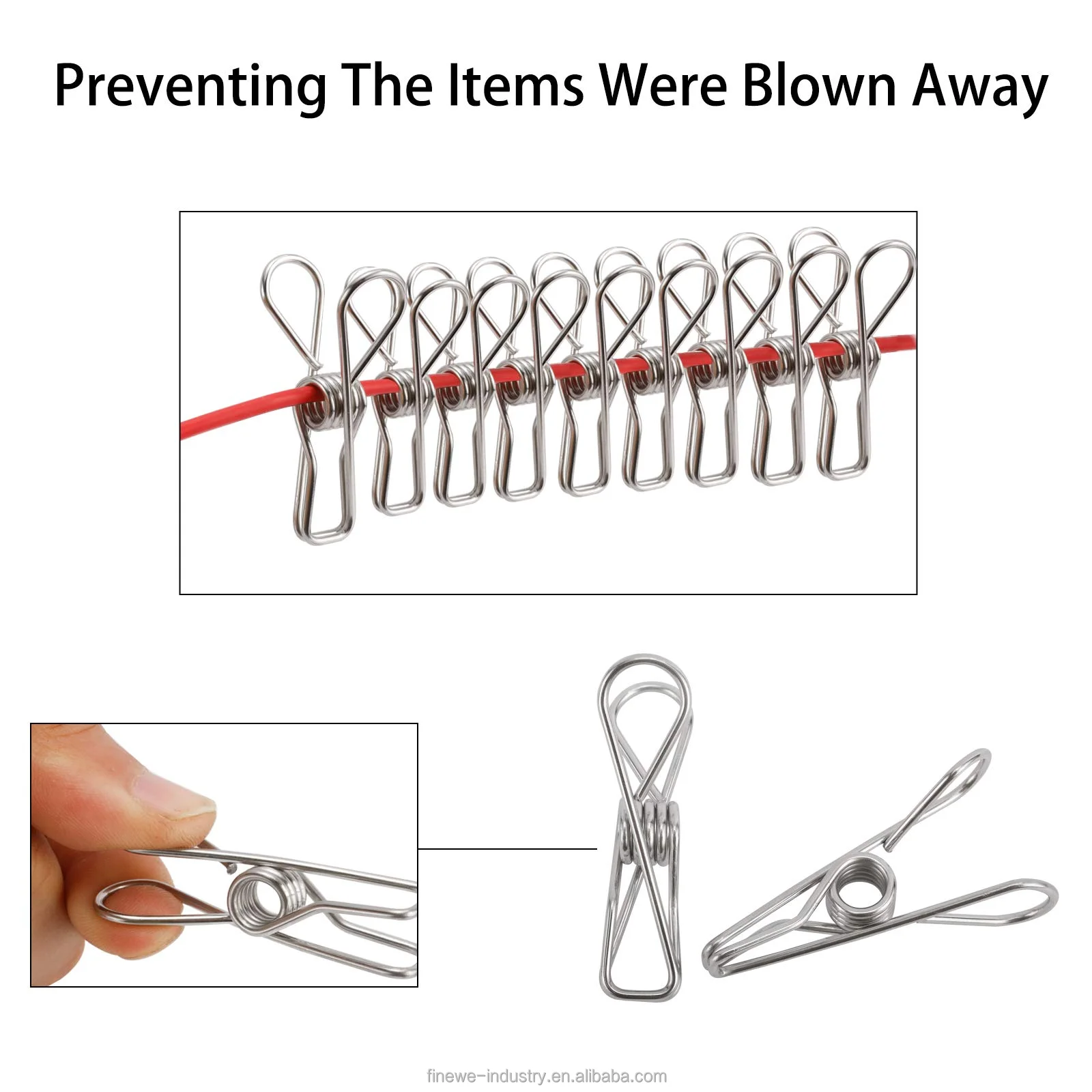 Custom Clothes Pegs Durable Stainless Steel Torsion Clothespin Spring