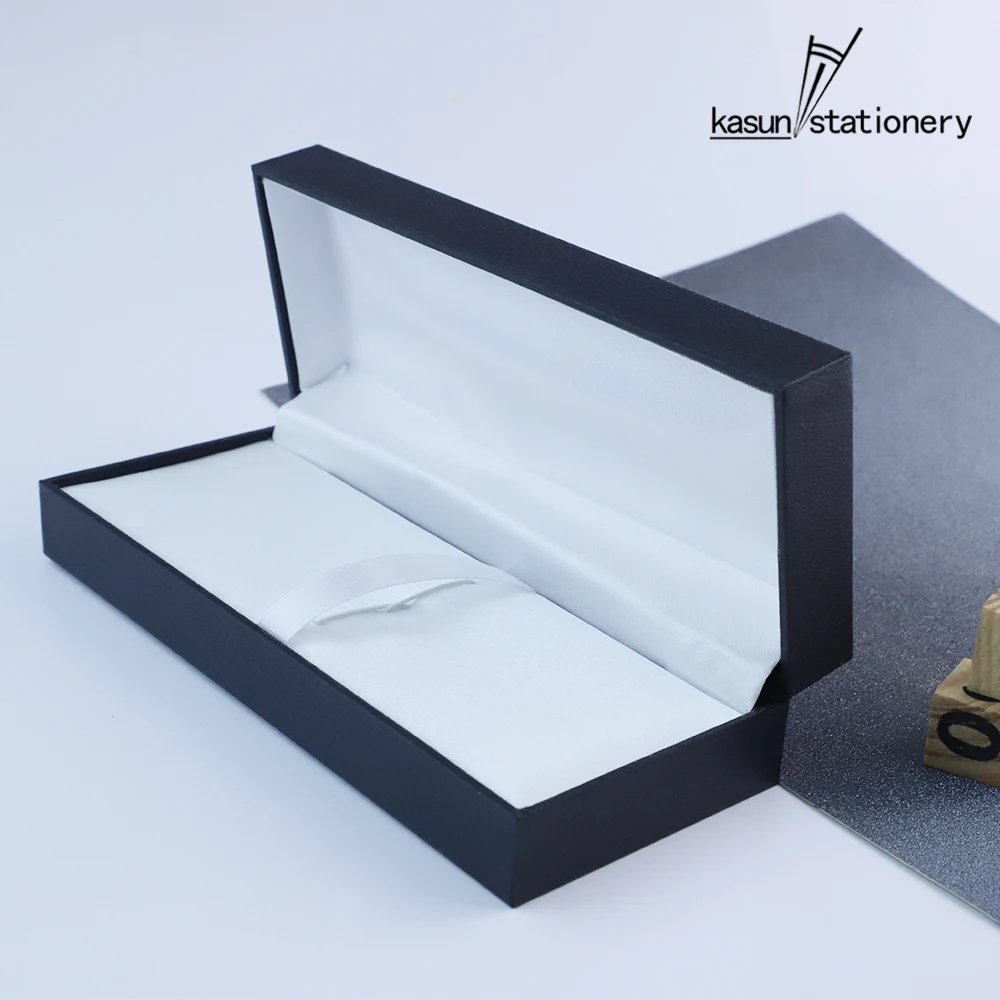 Fancy Business Pen Box Black with White Soft Fabric for Packing Gift Pens