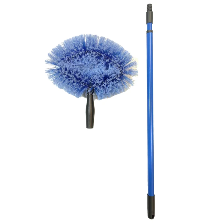EcoClean 2416 Factory BSCI PVC  Long Handle Cobweb Duster Soft Bristle Ceilingfan Cleaning Duster Brush