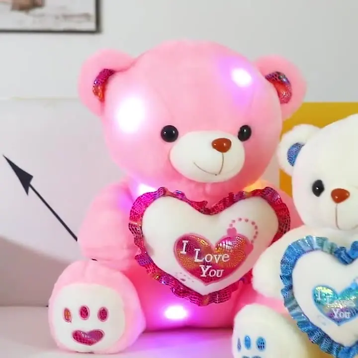 Peluche Corazón Con Luz De 20 Cm En Rosa – Juguete De Peluche Suave Y Abrazable, Regalo Ideal Para Niños Y Niñas +3 Años