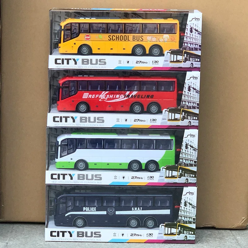 Drfeify Bus télécommandé RC Bus RC Bus avec Lumière, Télécommande Bus