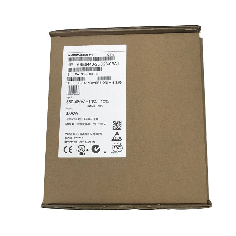 New Original 6SE6440-2UD23-0BA1 inverter for Siemens MICROMASTER 440 series. Rated 3.0kW, 380–480V three-phase input, with precise speed control, overload protection and high dynamic response. 