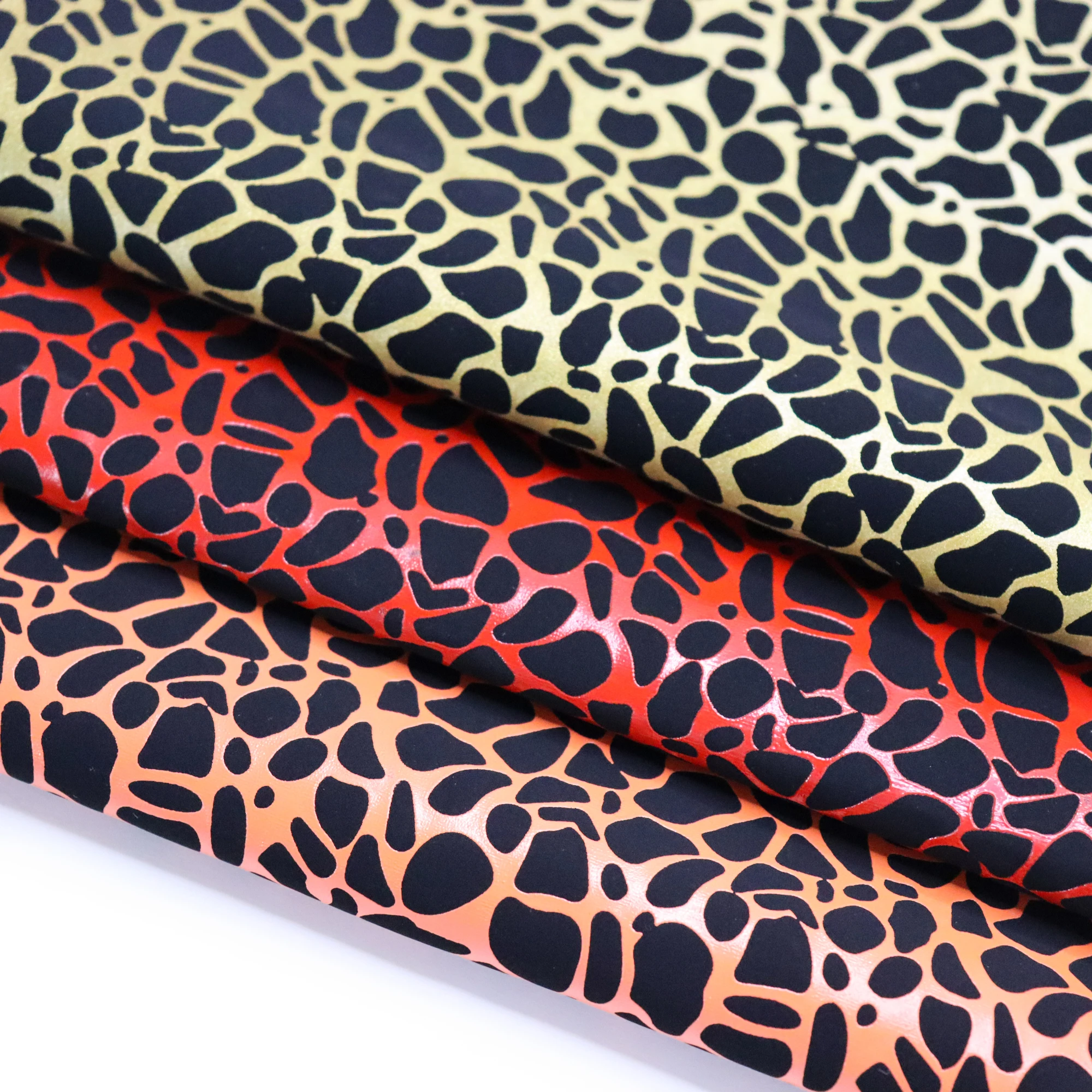 Unique Design Leopard Pattern Printed Design Artificial Fabric Mirror Printing PU Coated Decorative Synthetic Leather For Upholstery/Bags manufacture