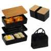 1200ml black double-layer lunch box (including insulation bag)