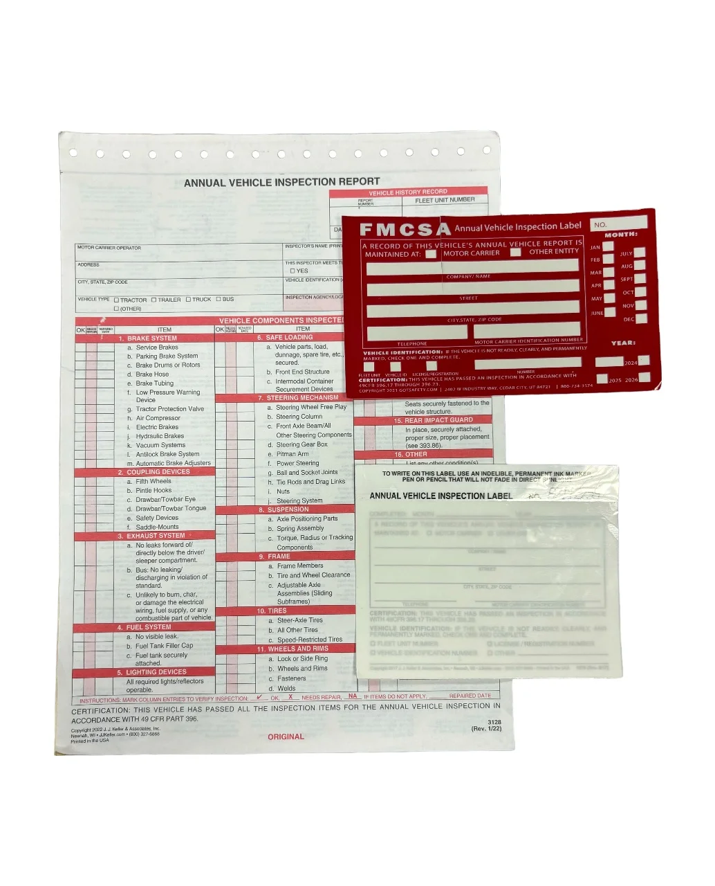 Suituts 30 Pack Annual Vehicle Inspection Report Book