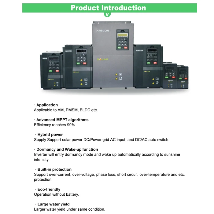 FRECON MPPT PV150 PV500 Solar Water Pump Inverter for Irrigation in Africa