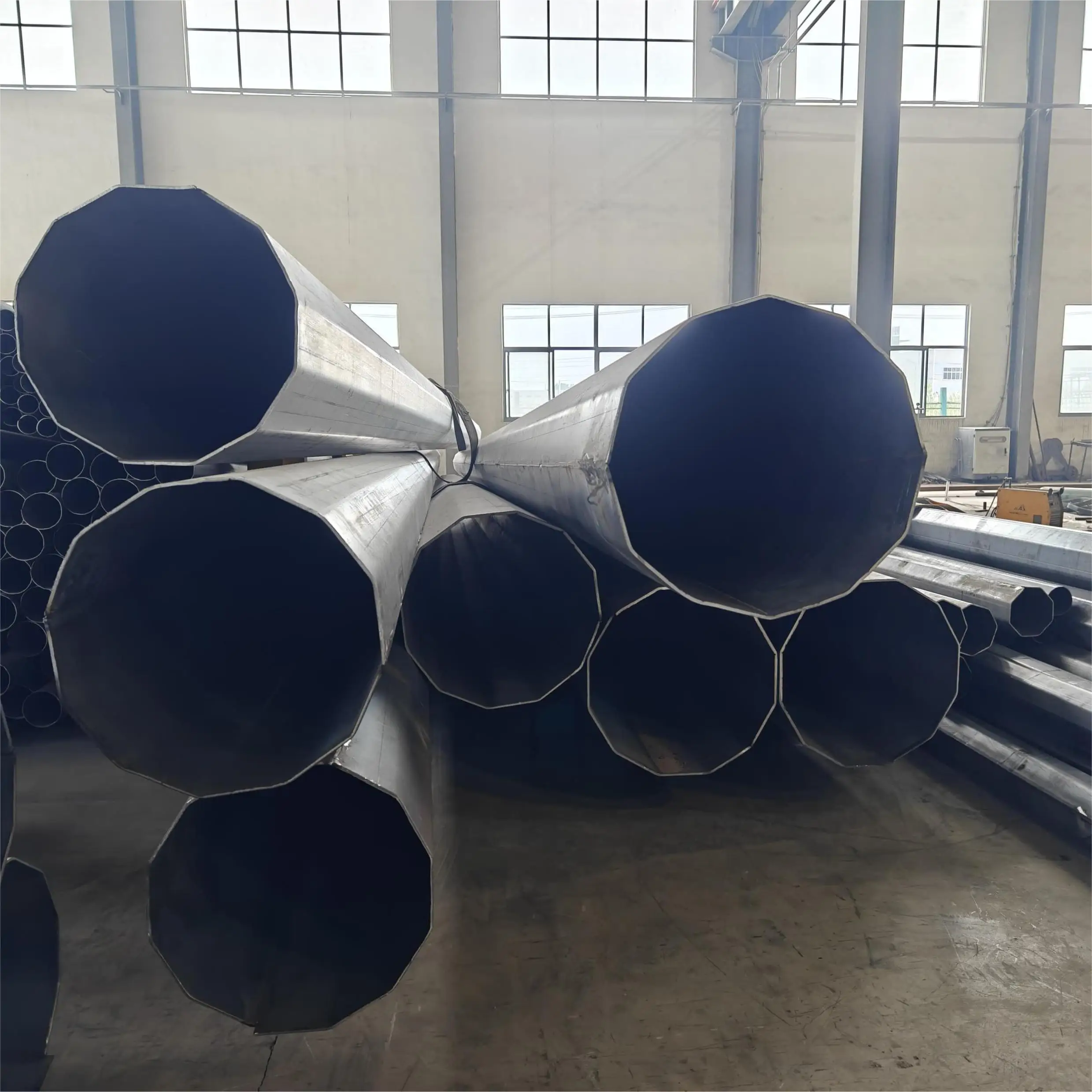 Оцинкованная стальная линия электропередачи монопольная башня