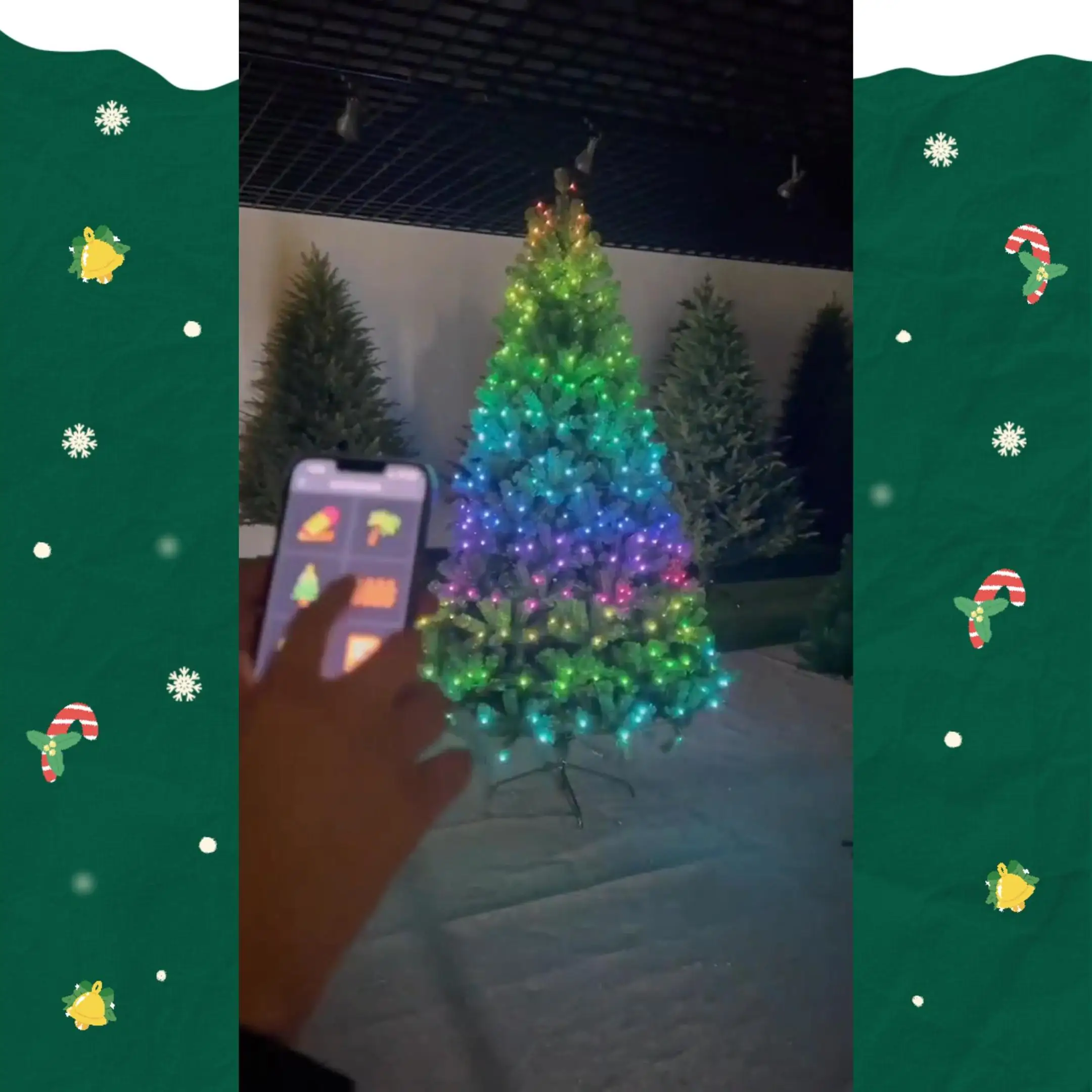 App Control Rgb Color Lights Pvc Artificial Christmas Tree Support