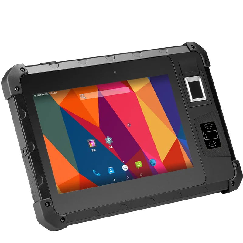Industrial Level Android 8 Inch Touch Screen Handheld 4G Wifi Bluetooth Fingerprint UHF Reader Rugged Tablet Support Nova Module