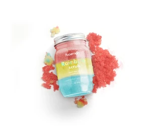 Custom Private Own logo Label Organic Vegan Whitening Skincare Rainbow Peach Clear Fruit Wholesale Salt Body Scrub Manufacturer